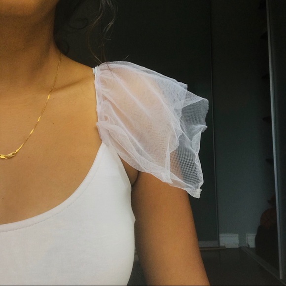 Top With Tulle Sleeves - NWOT - Picture 2 of 2